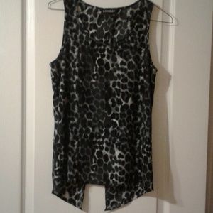Sleeveless cheer cheetah top